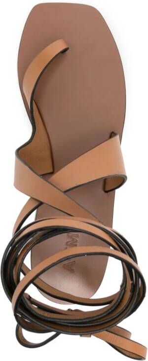 A.EMERY Margaux tie-fastening leather sandals Brown