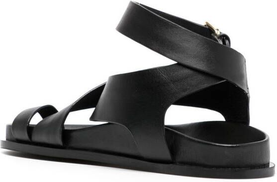 A.EMERY Jalen flat leather sandals Black