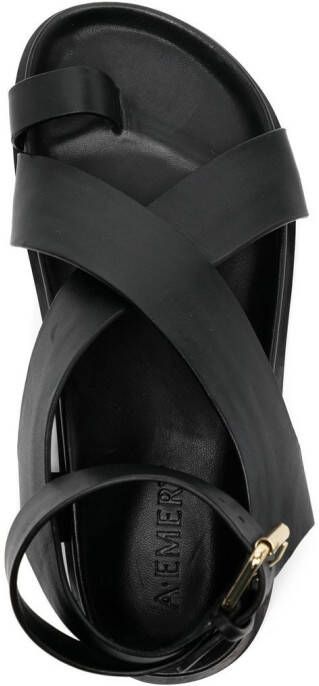 A.EMERY Jalen flat leather sandals Black