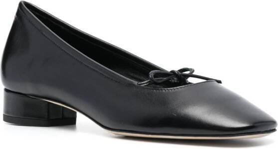 Aeyde 25mm bow-detailing leather pumps Black