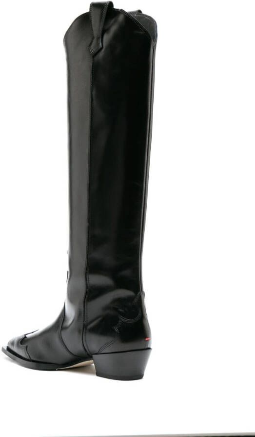 Aeyde 50mm pointed-toe knee boots Black
