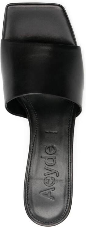 Aeyde 60mm logo-debossed leather mules Black