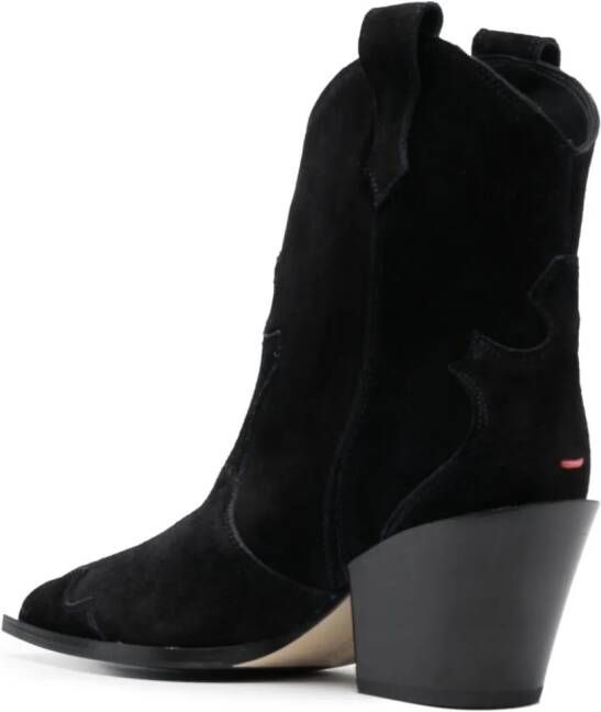 Aeyde Albi 75mm suede boots Black