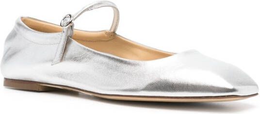 Aeyde Aline Babies metallic ballerina shoes Silver