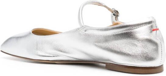 Aeyde Aline Babies metallic ballerina shoes Silver