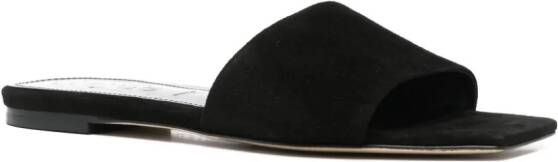 Aeyde Anna suede slides Black