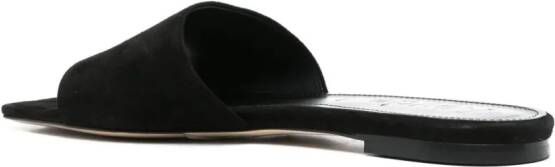 Aeyde Anna suede slides Black