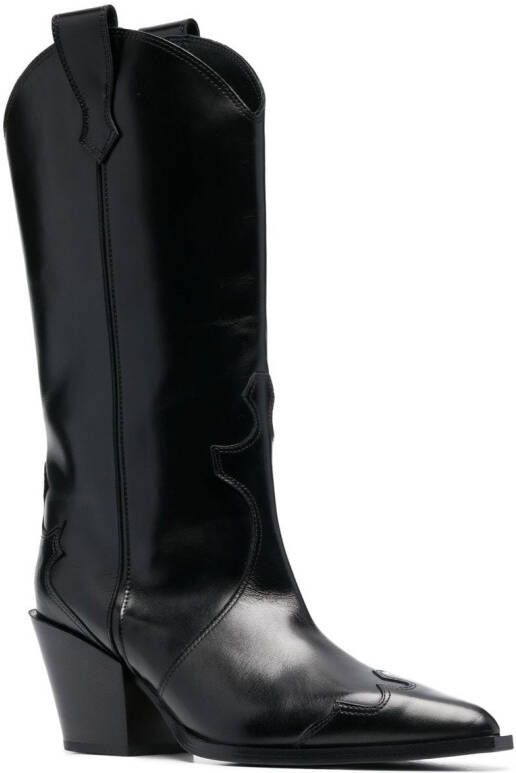 Aeyde Ariel 65mm leather boots Black