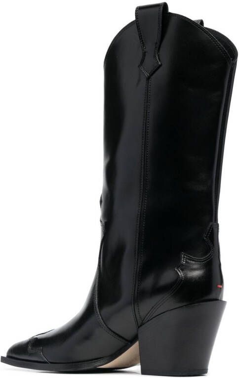 Aeyde Ariel 65mm leather boots Black