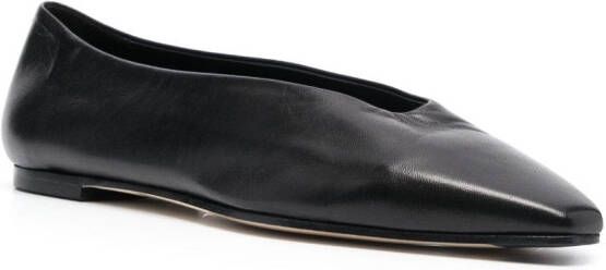 Aeyde Betty leather ballerina shoes Black