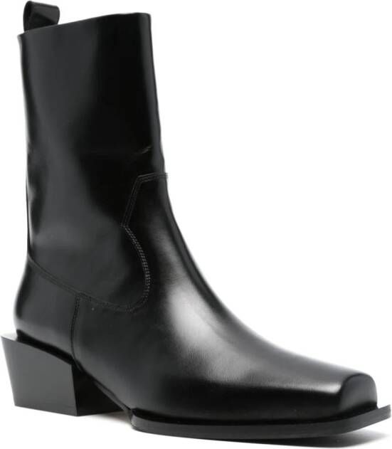 Aeyde Bill 60mm leather boots Black