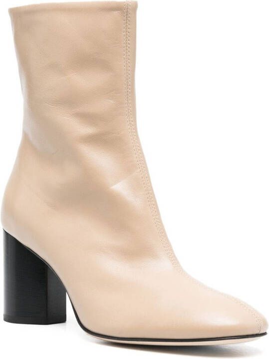 Aeyde block-heel leather boots Neutrals