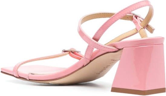 Aeyde buckle-strap patent-leather sandals Pink