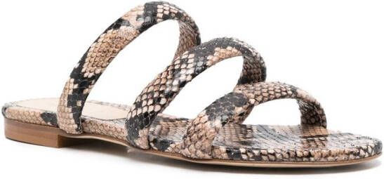 Aeyde Chrissy snakeskin-print sandals Neutrals