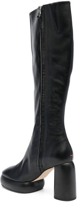 Aeyde chunky 100mm leather boots Black