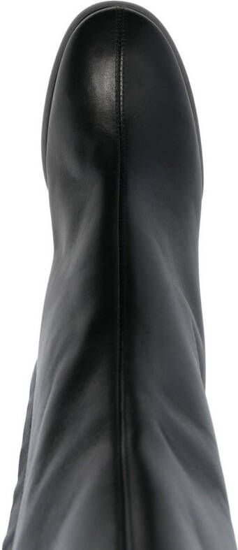 Aeyde chunky 100mm leather boots Black
