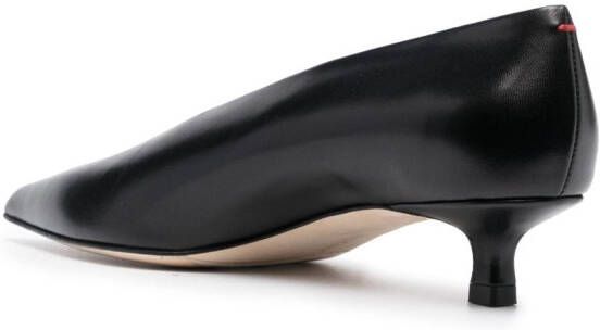 Aeyde Clara pointed-toe leather pumps Black