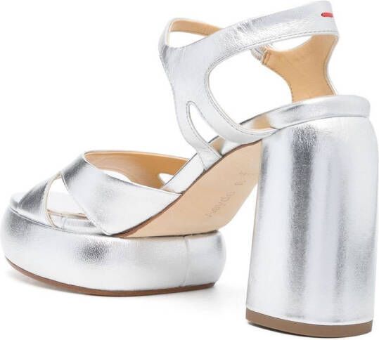 Aeyde cut-out block-heel mules Silver
