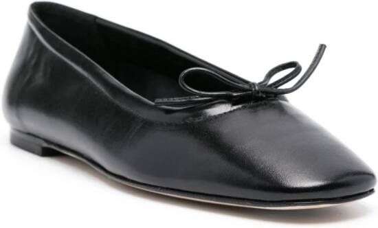 Aeyde Delfina leather ballerina shoes Black