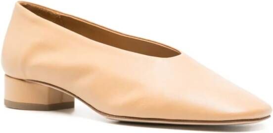 Aeyde Delia leather ballerina shoes Neutrals