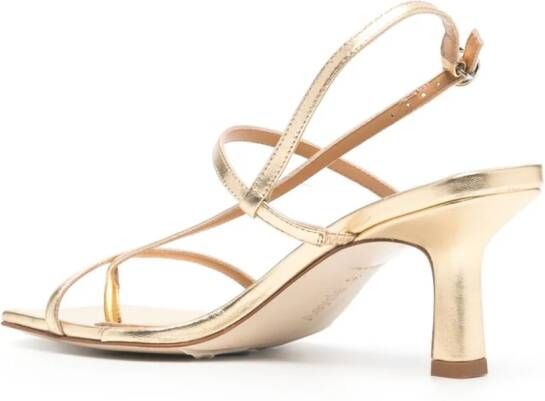 Aeyde Elise 65mm leather sandals Gold