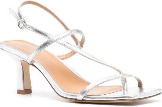 Aeyde Elise 65mm leather sandals Silver