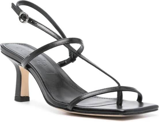 Aeyde Elise 75mm leather sandals Black