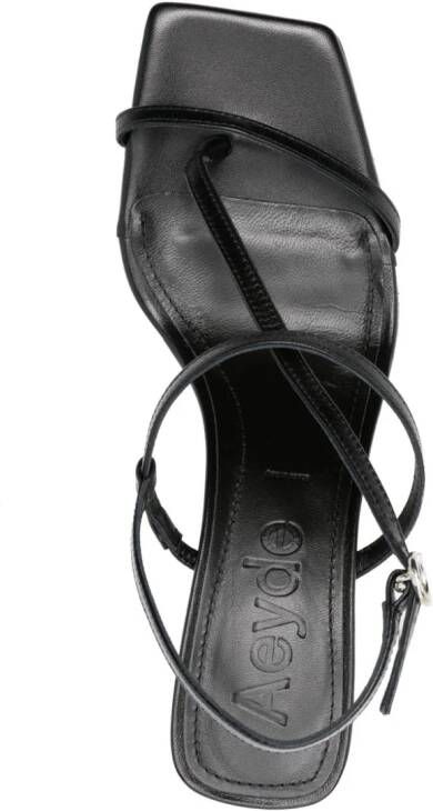 Aeyde Elise 75mm leather sandals Black