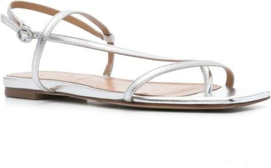 Aeyde Ella leather sandals Silver