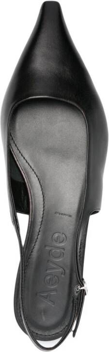 Aeyde Fedora leather ballerina shoes Black