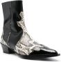 Aeyde Hester snake-print ankle boots Black - Thumbnail 2