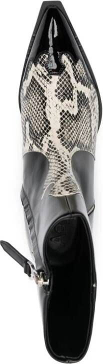 Aeyde Hester snake-print ankle boots Black
