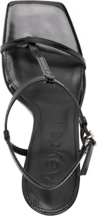Aeyde Hilma 80mm leather sandals Black