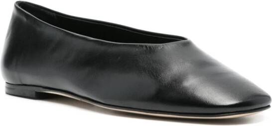 Aeyde Kirsten leather ballerina shoes Black