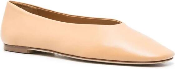 Aeyde Kirsten leather ballerina shoes Neutrals