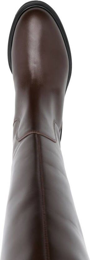 Aeyde knee-length leather boots Brown