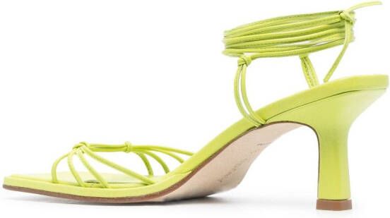 Aeyde lace-up 75mm leather sandals Green