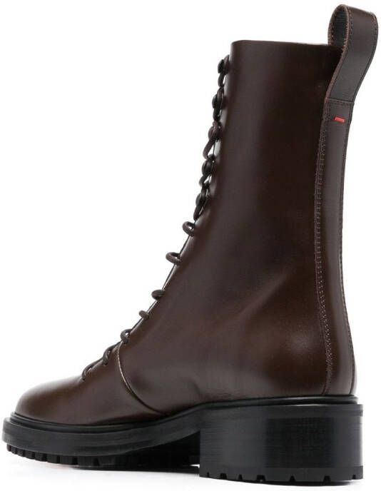 Aeyde lace-up leather boots Brown