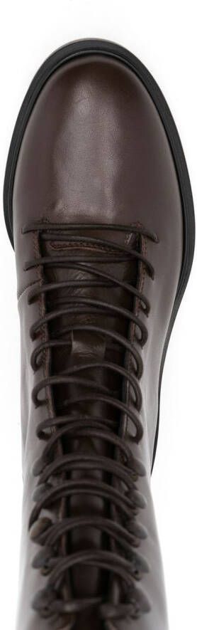 Aeyde lace-up leather boots Brown