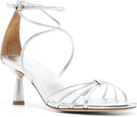 Aeyde Luella 65mm metallic sandals Silver