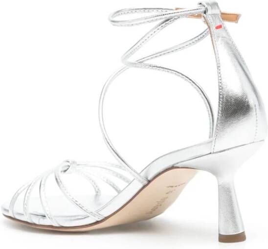Aeyde Luella 65mm metallic sandals Silver
