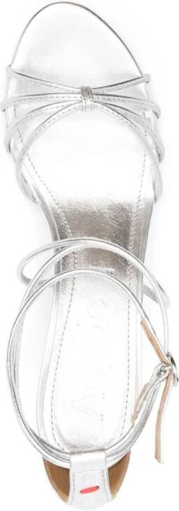 Aeyde Luella 65mm metallic sandals Silver