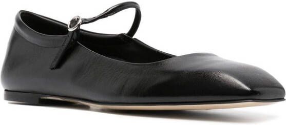 Aeyde Maryjane leather ballerina shoes Black