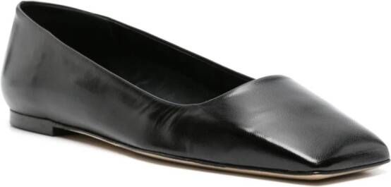 Aeyde Matti leather ballerina shoes Black