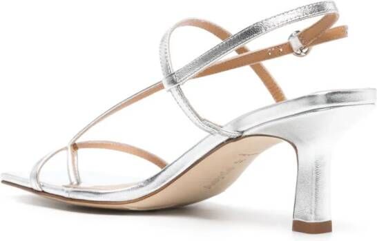 Aeyde metallic leather sandals Silver