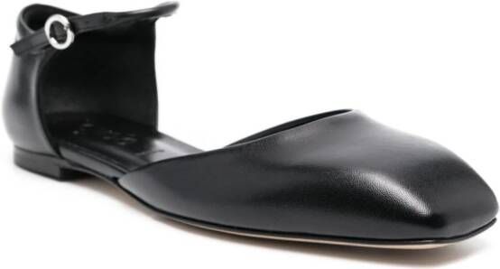 Aeyde Miri square-toe ballerina shoes Black