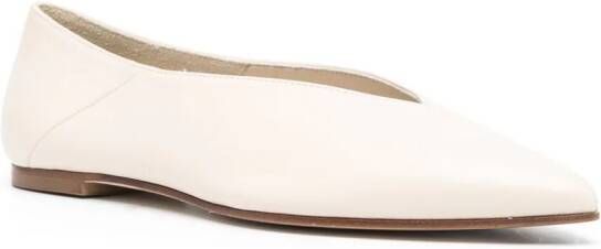 Aeyde Moa leather ballerina shoes Neutrals