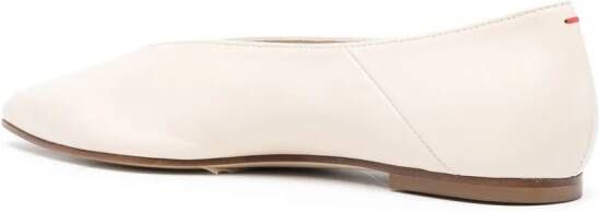 Aeyde Moa leather ballerina shoes Neutrals