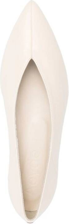 Aeyde Moa leather ballerina shoes Neutrals