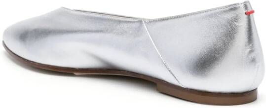 Aeyde Moa metallic ballerina shoes Silver